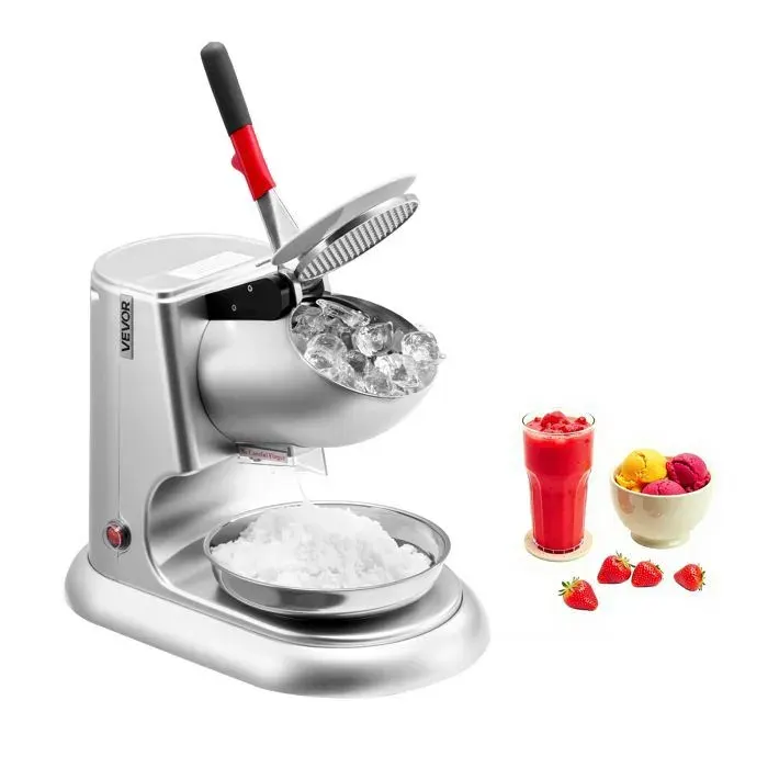 Broyeur à glace électrique - VEVOR - WF-A168 - 100 kg/h - 300 W - 4 lames inox — coloris Gris