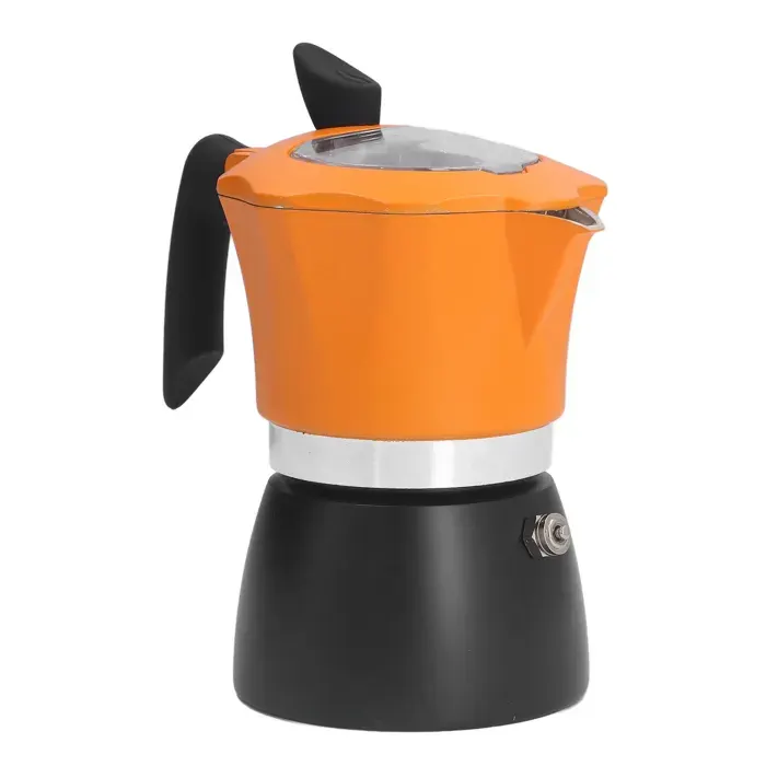 Cafetière 150ML Classique Style Italien Double Couleur Aluminium Moka Cuisinière Cafetière pour Voyage Maison Bureau