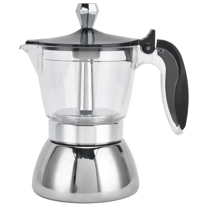 Cafetière 4 tasses en acier inoxydable pour cuisinière cafetière moka ustensiles de cuisine