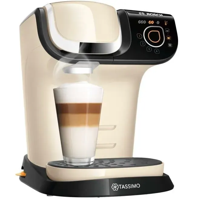 Cafetière à dosette - BOSCH - TAS6507 - 1500 W - 13 L - Beige et Noir