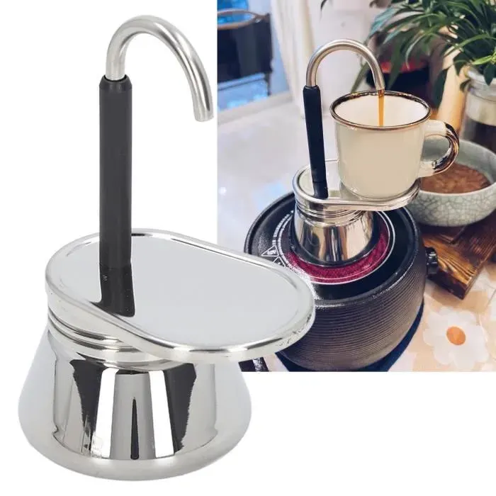Cafetière à moka - TBEST - Acier Inoxydable - Portable - Facile à utiliser - Design Élégant