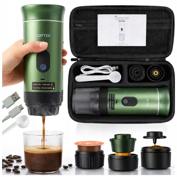 Cafetière à pression touristique 3 en 1 80 ml pour capsules et café moulu