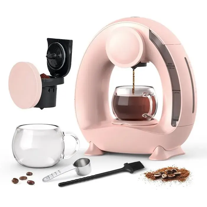 Cafetière À U Unique Avec Filtre À Café Moulu Cafetière Americano Mini Cafetière/Théière À Une Tasse Contrôle À Une Touche 4-8 O