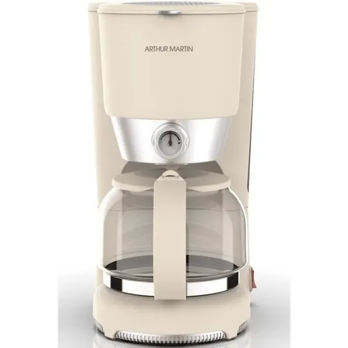 Cafetière ARTHUR MARTIN rétro - 12 tasses - 900 W - Filtre - Crème