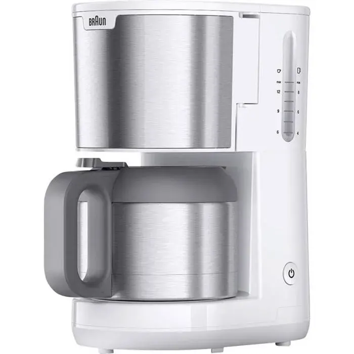 Cafetière - BRAUN - KF 1505 WH - Acier inoxydable - Blanc - Système OptiBrew — coloris Blanche