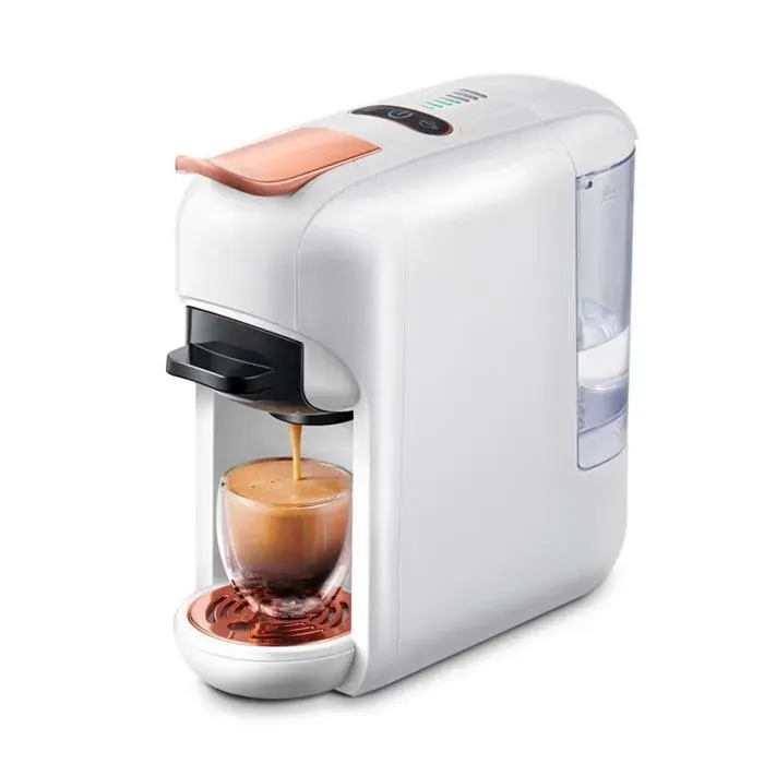 Cafetière Capsule 5-en-1 Extraction 19Bar Multi-Compatibilité 7 Niveaux d’Eau Chaud/Froid 600ml Réservoir blanc