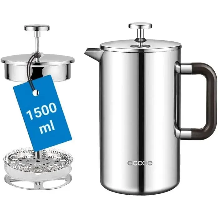Cafetière De Presse França De 1500Ml / 50 Oz En Acier Inoxydable Pour La Maison Le Bureau Et Plus[CA406]