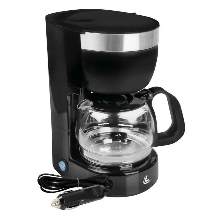 Cafetière de voiture - Liberica - 12V - 170W - Gobelet en verre inclus - Prise allume-cigare
