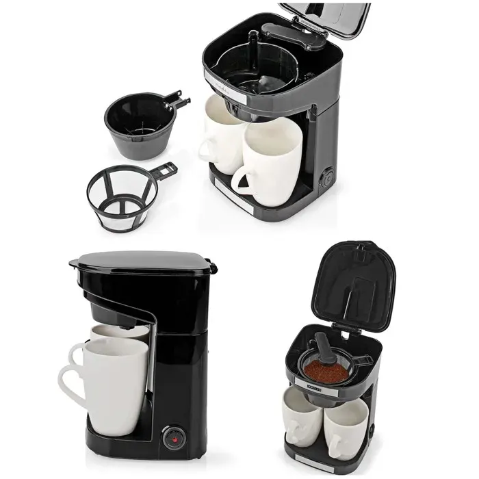 Cafetière électrique 2 tasses - LIVOO - Duo - 450 W - 025 L - Filtre nylon réutilisable