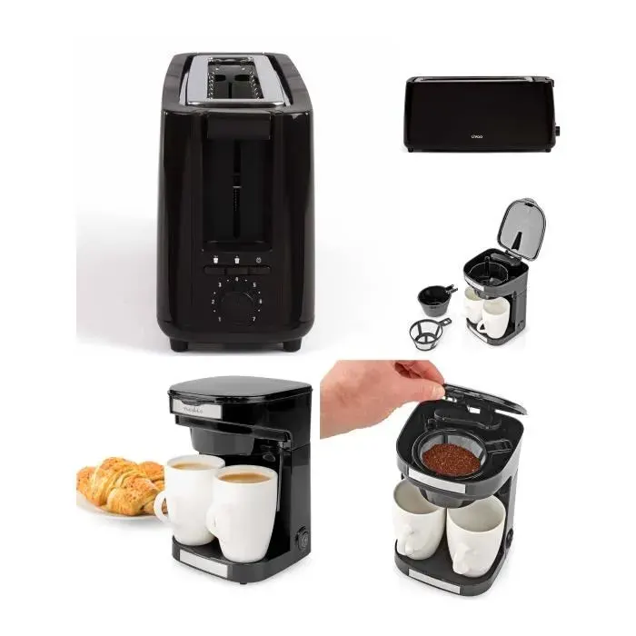 Cafetière électrique 2 tasses - LIVOO - Duo 450W - Filtre permanent - Compact