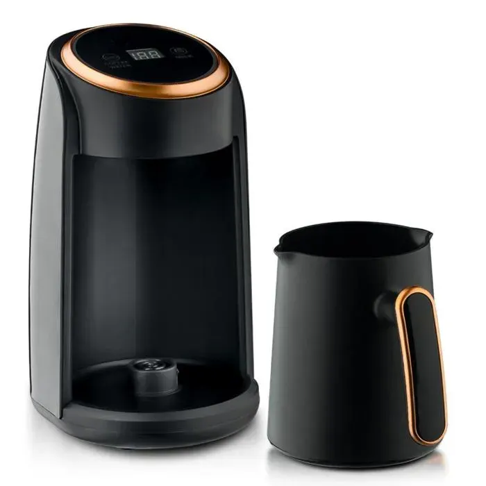 Cafetière électrique 3-en-1 300ml 600W pour café thé et lait avec pot inclus écran LED et base antidérapante