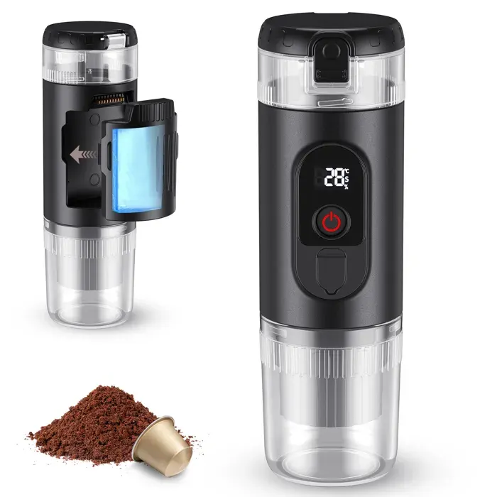 Cafetière électrique compacte USB pour capsules et café moulu usage intérieur et extérieur portable