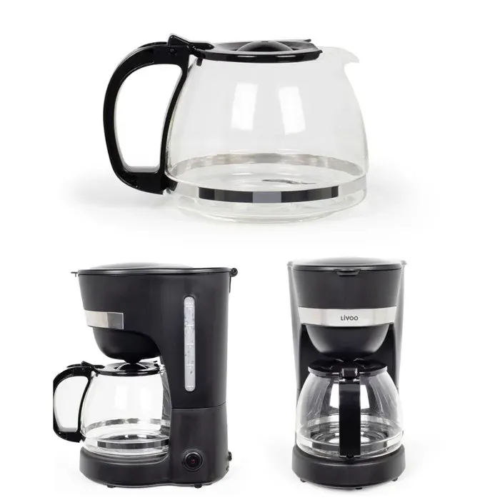 Cafetière Électrique - Haute Qualité - 800W - 12 Tasses - Noir - Système Anti-Goutte