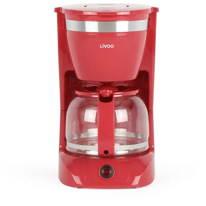 Cafetière électrique - LIVOO - DOD163RC - 800 W - 125 L - 12 tasses - Rouge