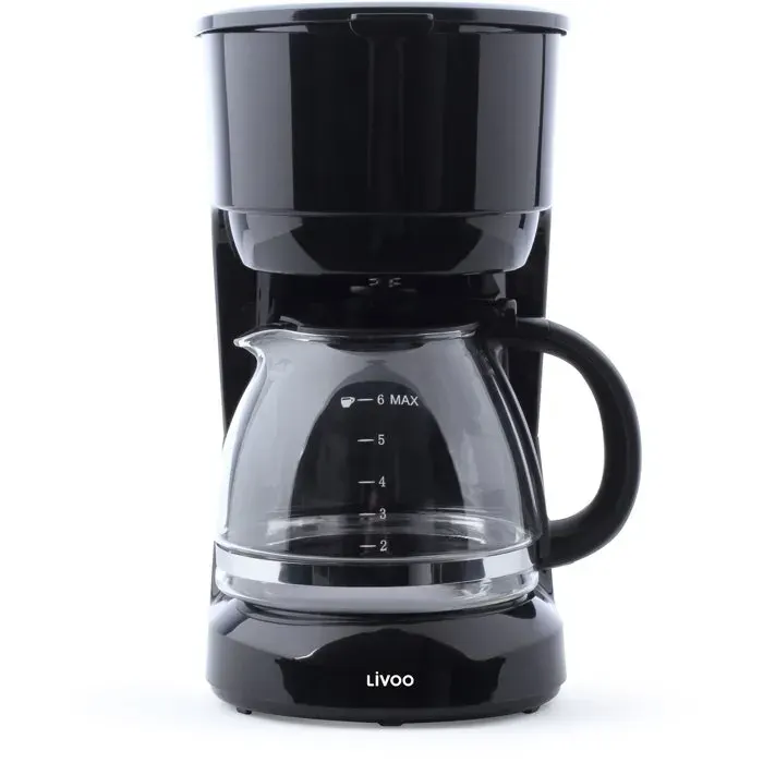 Cafetière électrique - LIVOO - DOD183N - 600 W - 750 ml - 6 tasses - Noir