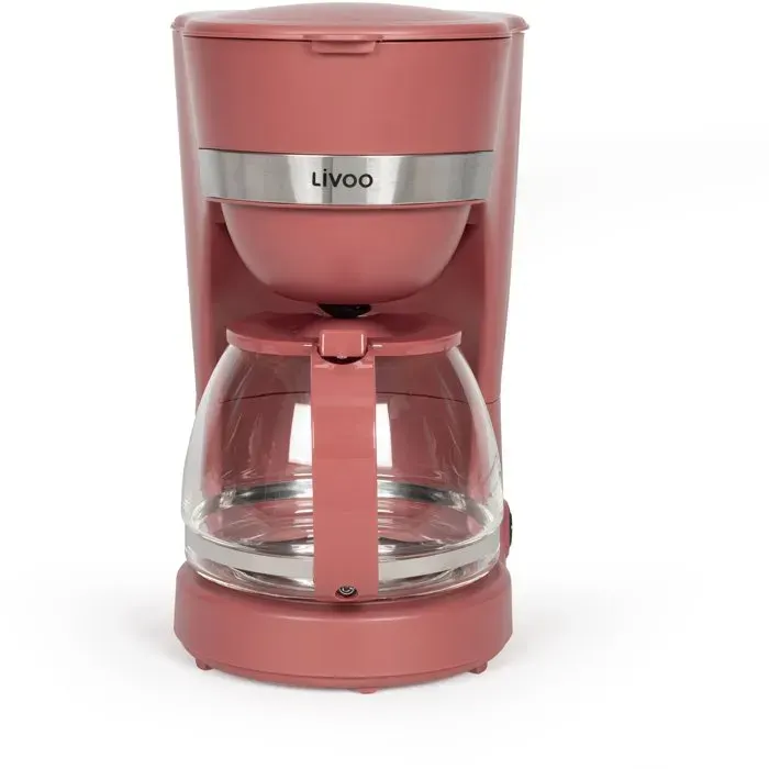 Cafetière électrique - LIVOO - DOD200RC - 750 W - 125 L - 10 à 12 tasses - Rouge chili