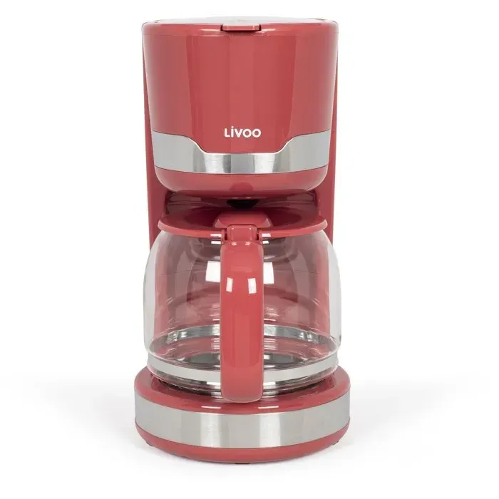 Cafetière électrique - LIVOO - DOD201RC - 1000 W - 15 L - 12 à 14 tasses - Rouge chili