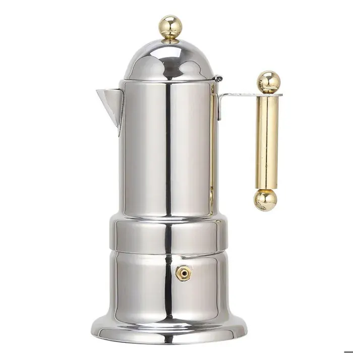 Cafetière en acier inoxydable 200ml triple pression de filtration fine facile à nettoyer - Lazozo - bec en forme de u robuste anti