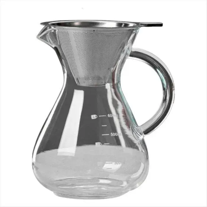 Cafetière en Verre avec Filtre Pots à Expresso Résistants Aux Hautes Températures Serveur à Café à Échelle Graduée 600 comme indiqué