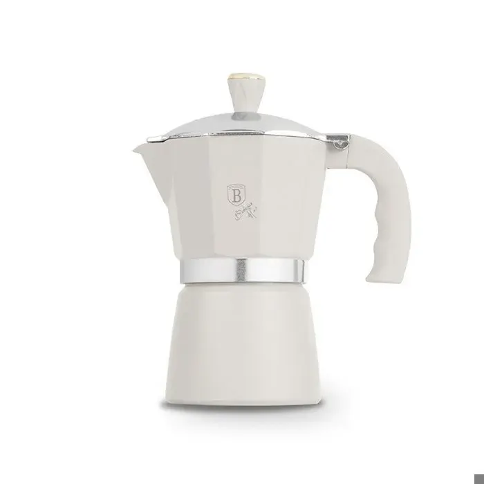 Cafetière espresso moka - BERLINGERHAUS - Sahara Collection BH-8572 - Aluminium - 6 tasses (300 ml) - Crème mate