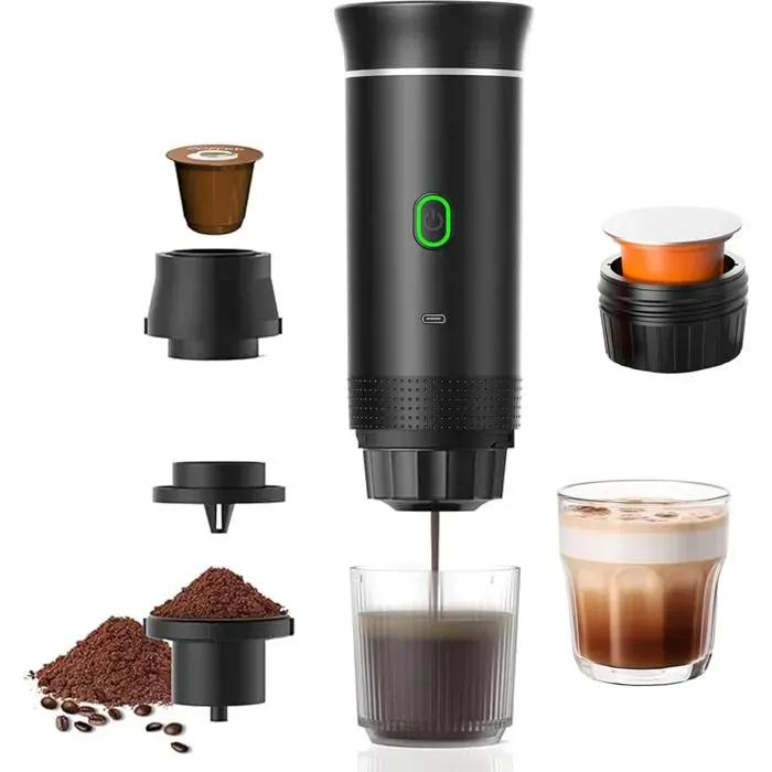 Cafetière espresso portable 15 bars rechargeable USB Nespresso/moulu Label