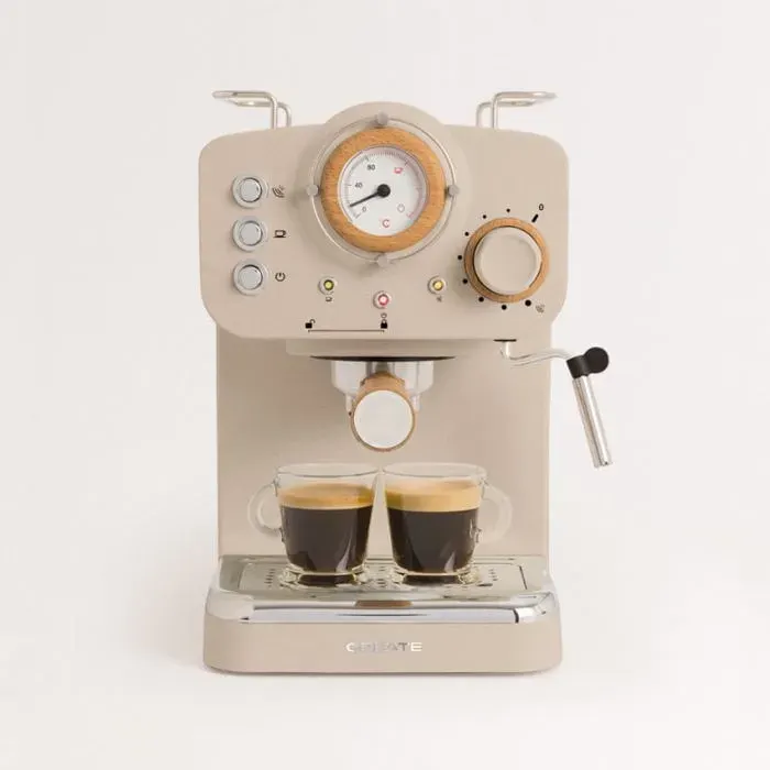Cafetière expresso - Create - THERA RETRO - 15 bars - 1100W - Réservoir 125L