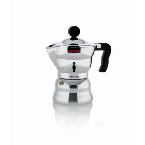 Cafetière expresso moka 3 tasses - ALESSI - Gris - Filtre remplaçable - Réservoir deau amovible - Café moulu