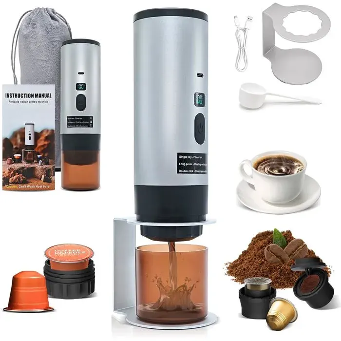 Cafetière expresso portable - DIANE CONFORT - YC53 - Batterie 7800mAh - Auto‑chauffante 90°C - 15 bar 90 ml