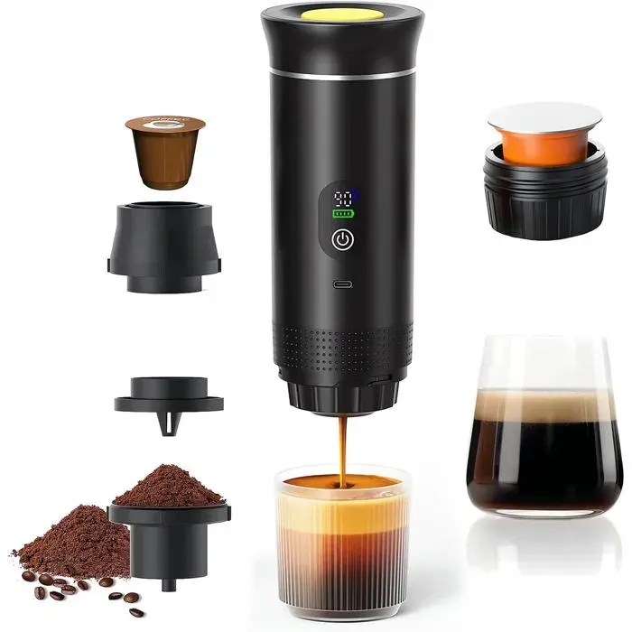 Cafetière expresso portable électrique rechargeable rapide pour camping et voiture Label