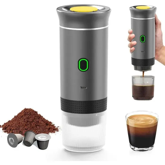 Cafetière expresso portable pour voiture et camping compatible Nespresso gris Label