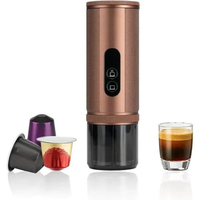 Cafetière Expresso Portable Voyage Rechargeable Compatible Nespresso Jusqu’à 8 Cafés Par Charge Pour Camping Et Randonnée