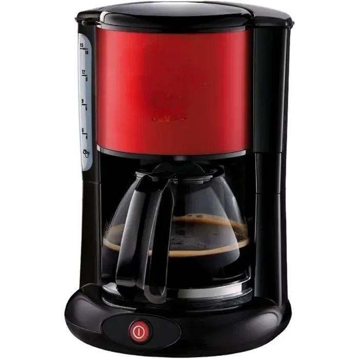 Cafetière filtre 10 à 15 tasses 1.25 L Filtre Arrêt automatique après 30 min Système anti-goutte Porte-filtre pivotantRouge