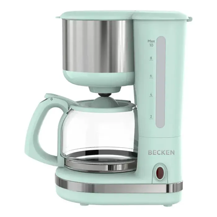 Cafetière Filtre 12 Tasses avec Verseuse en Verre Becken BDC8770GR Vert Machine à Café Goutte à Goutte Maison et Bureau