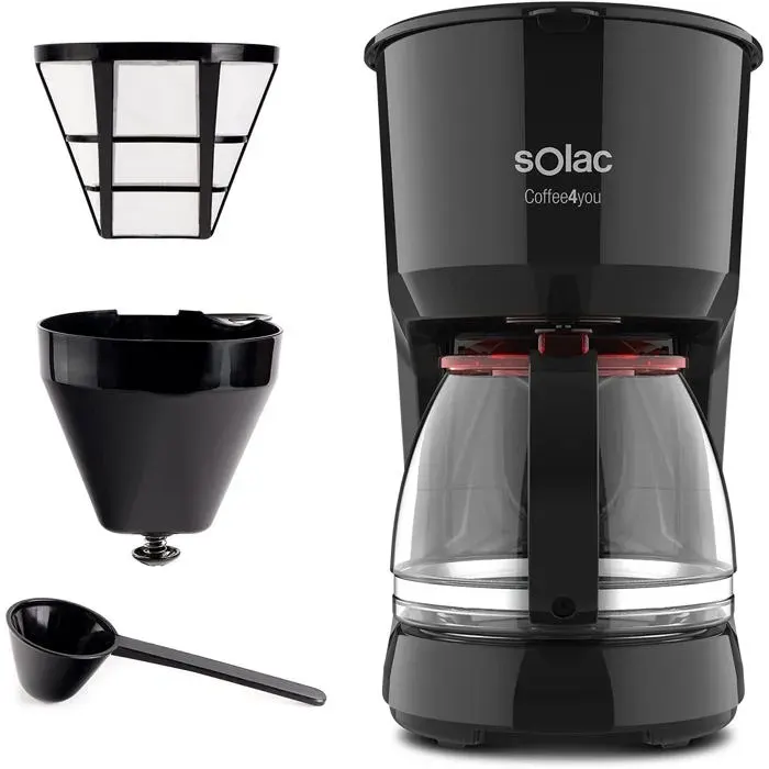 Cafetière Filtre 750W 125L JusquÀ 12 Tasses Verseuse En Verre Anti-Goutte Automatique Plaque Chauffante Pour Garder L[CA500]