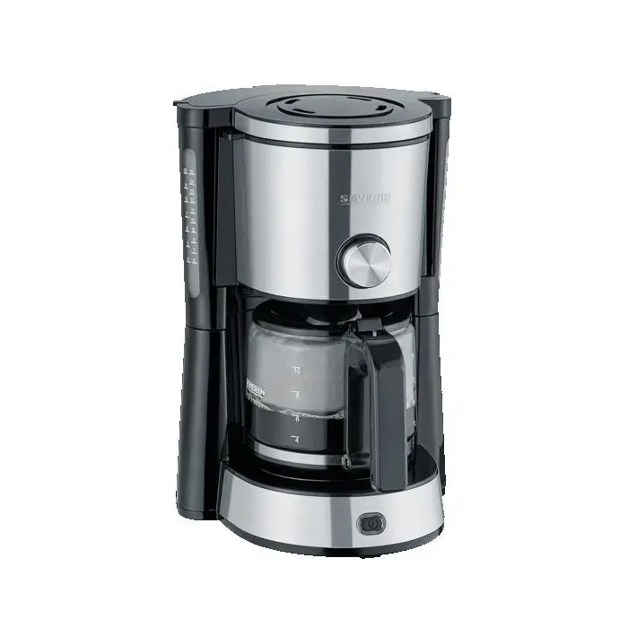 Cafetière filtre avec réglage de larôme - SEVERIN - KA4825 - Jusquà 10 tasses anti-gouttes porte-filtre amovible Noir et inox