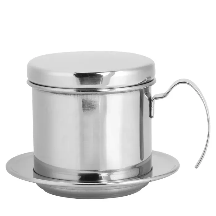 Cafetière Filtre Goutte à Café en Acier Inoxydable Portable pour Extérieur Bureau Cuisine à Domicile