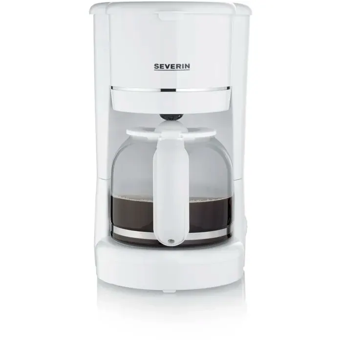 Cafetière Filtre jusquà 10 tasses - SEVERIN - KA4323 - Système anti-goutte - Filtre permanent amovible - Plaque chauffante - Blanc