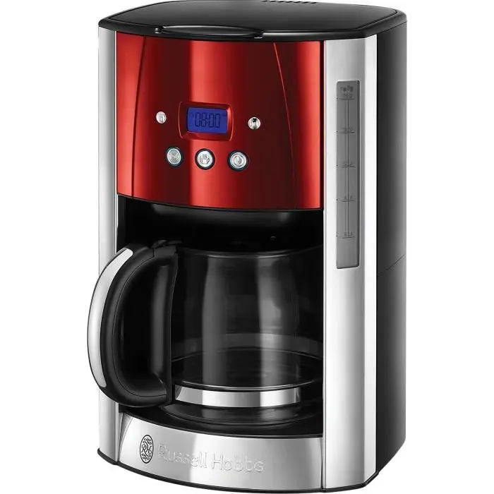 Cafetière filtre Luna 1.8L inox 12 tasses programmable auto-nettoyante - Russell Hobbs