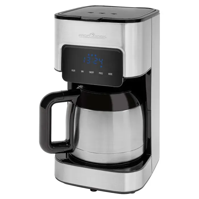 Cafétière Filtre Machine à Café Programmable 10 Tasses Inox Proficook KA 1191 900W Noir/Argent