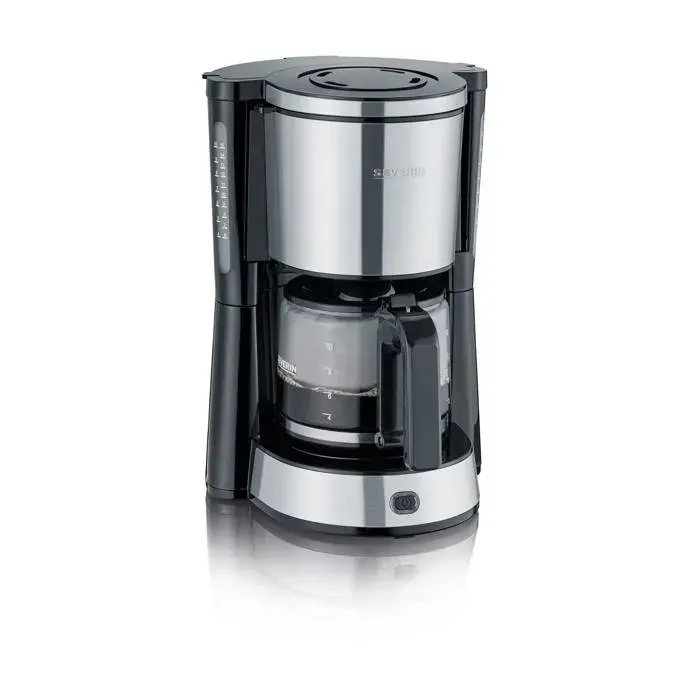 Cafetière filtre - SEVERIN - KA4823 - Jusquà 10 tasses anti-gouttes porte-filtre amovible Noir et inox