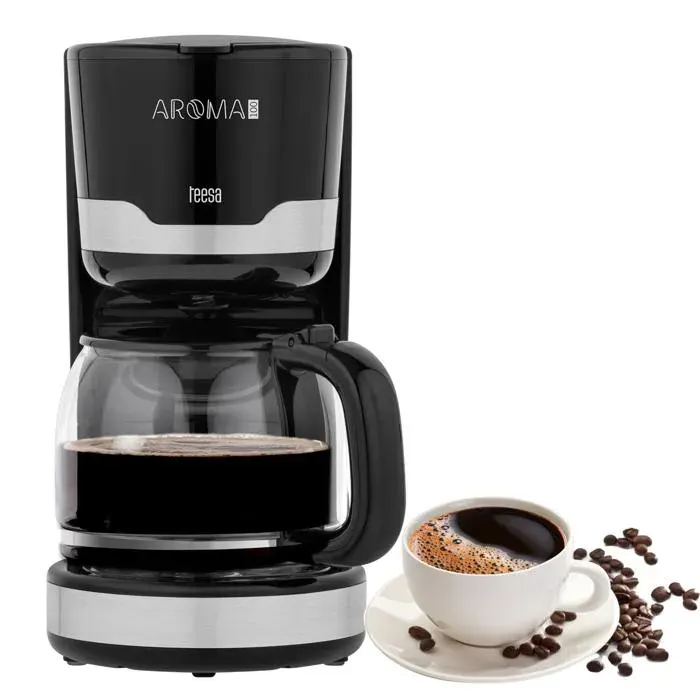 Cafetière Filtre Teesa Aroma 100 15 Litre Verseuse en Verre Filtre Permanent Nylon Système Anti-gouttes