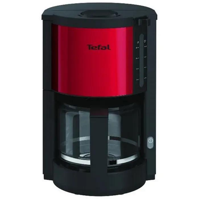 Cafetière filtre TEFAL - 12L - 15 tasses - Rouge et inox