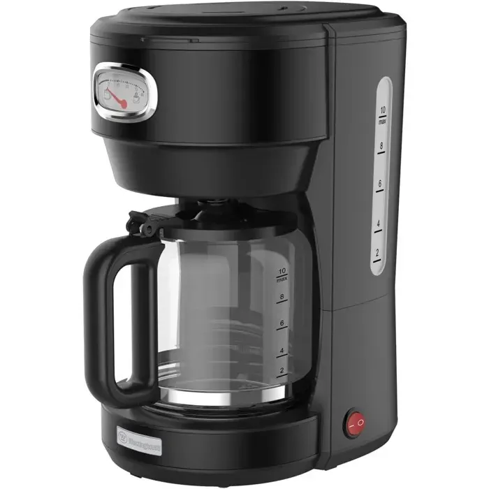 Cafetière filtre - WESTINGHOUSE - Rétro - 125 L (10 tasses) - Filtre permanent - Anti-goutte — coloris Noir