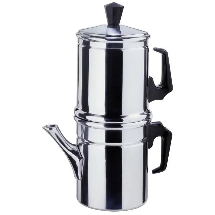 Cafetière - Ilsa - Napolitaine - 3-4 Tasses - Compatible Café Moulu - Gris