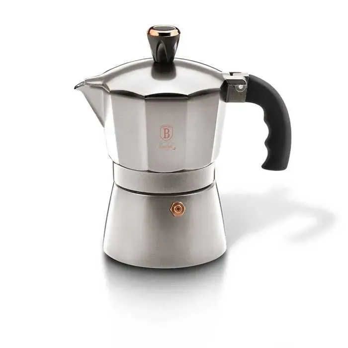 Cafetière moka - BERLINGERHAUS - Moonlight Edition - 3 tasses - Aluminium - Compatible gaz et électrique