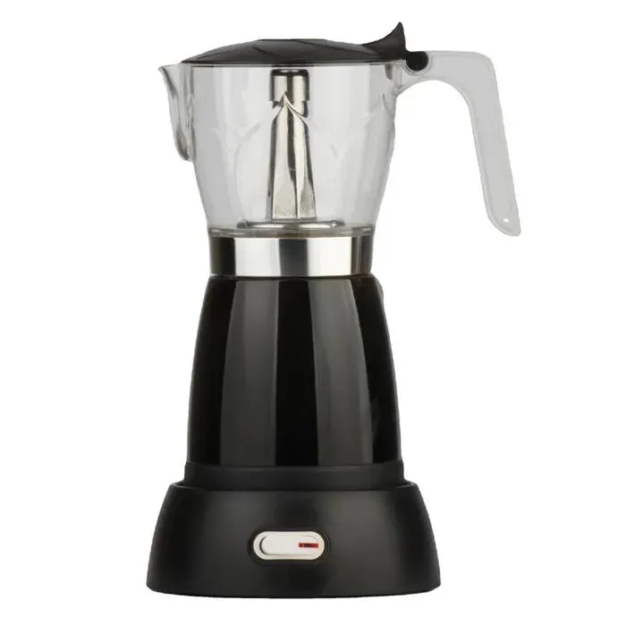 Cafetière Moka Électrique en Aluminium 300ml Machine à Café Espresso Café Noir Filtre Italien Chauffage Rapide 220V 450W Noir