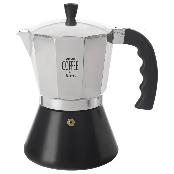 Cafetière moka en aluminium - ORION - 450 ml - 9 tasses - Compatible induction - Poignée résistante à la chaleur — coloris Noire