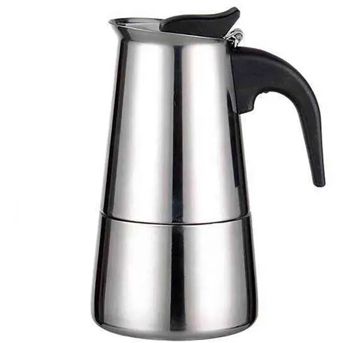 Cafetière Moka inox 2 tasses/100 ml compatible toutes sources sauf induction Label