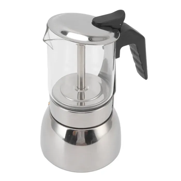 Cafetière Moka - OKUMGGYJ - Classique - Verre et Acier Inoxydable - Résistante à la Chaleur - Portable