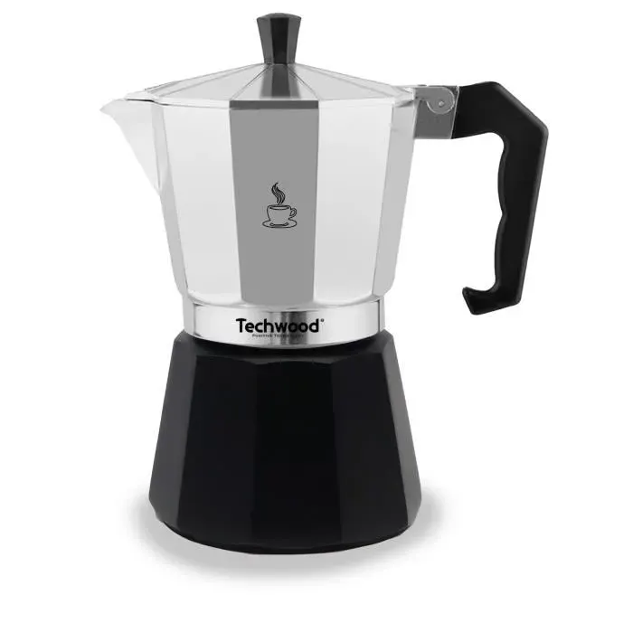 Cafetière moka - TECHWOOD - 9 tasses - Aluminium - Tous feux (dont induction) - Compatible lave-vaisselle — coloris Blanche